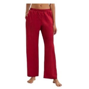 Hanro Grand Central Silk Pants 77413 Blood Orange Large NWT